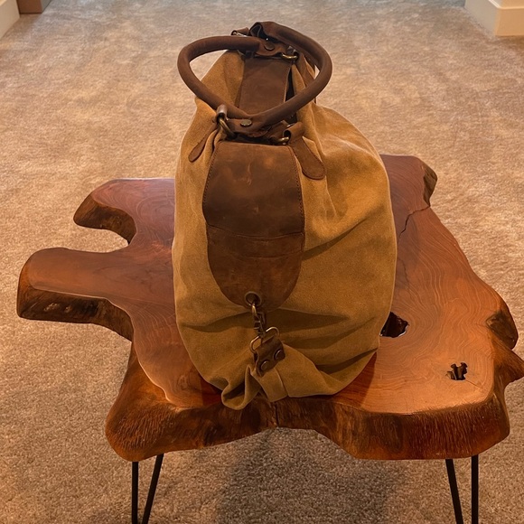 Jesslyn Blake Large Canvas Leather Bag - Picture 2 of 10